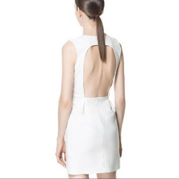 Zara Dresses & Skirts - Zara White Backless Mini Shift Dress